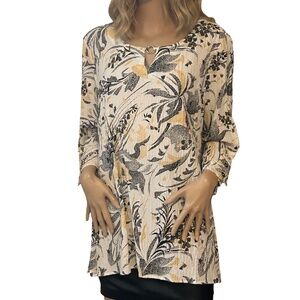 JM Collection Plus Size Blouse Top Rayon Blend Floral Spring Awakening